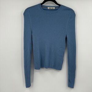 Boden Blue Ribbed Crew Neck Sweater